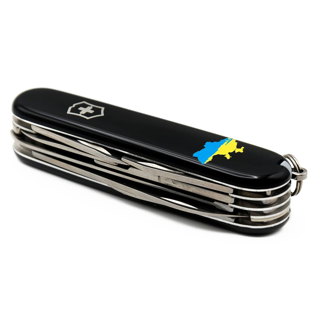 Ніж Victorinox Huntsman Ukraine Black "Карта України Жовто-Блакитна" (1.3713.3_T1166u) - зображення 5