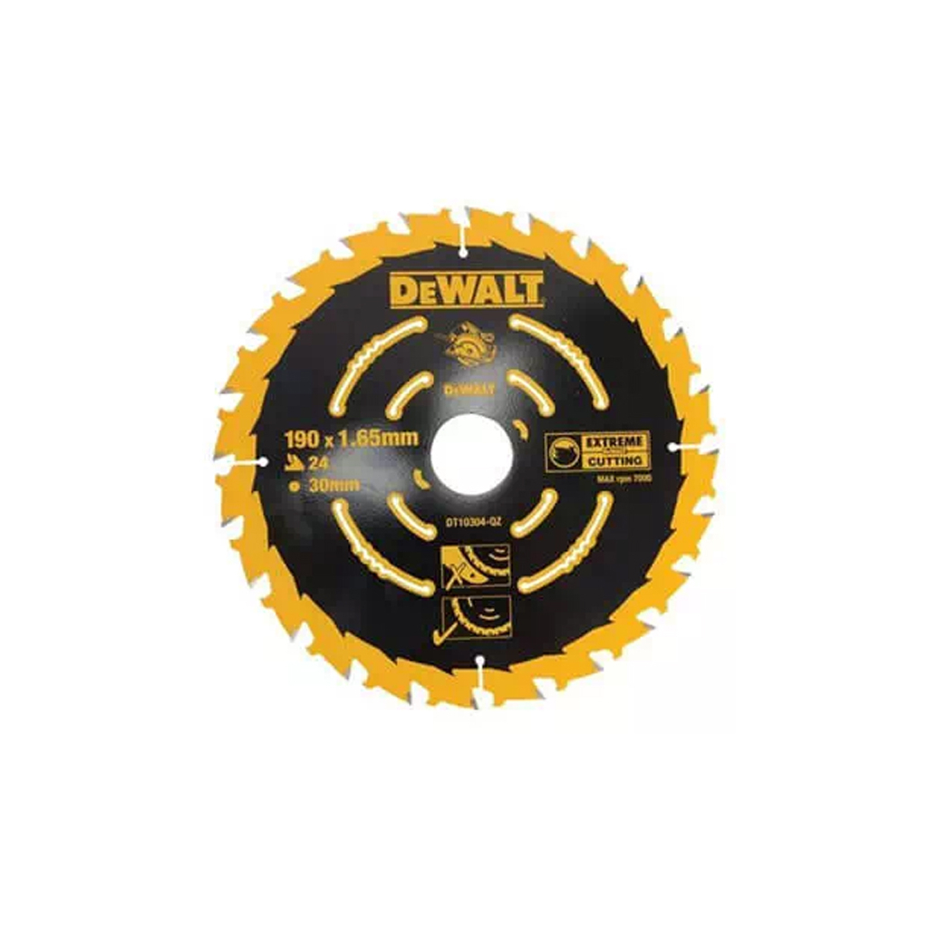 Диск пильний DeWALT EXTREME, 190 х 30 мм, 24 z, ATB, 18 град, швидкий різ (DT10304) - зображення 1