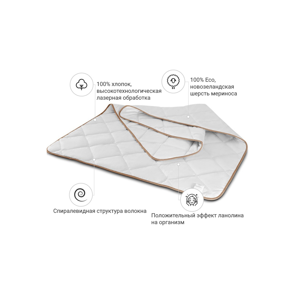 Ковдра MirSon вовняна Екстра Преміум 027 зима 172x205 см (2200000004383) - изображение 2