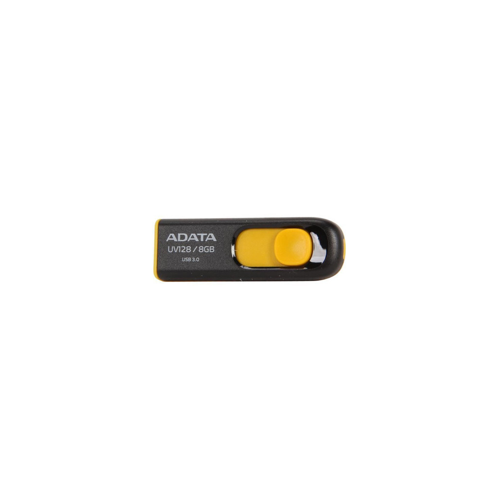 USB флеш накопичувач ADATA 8Gb UV128 black-yellow USB 3.0 (AUV128-8G-RBY) - зображення 1