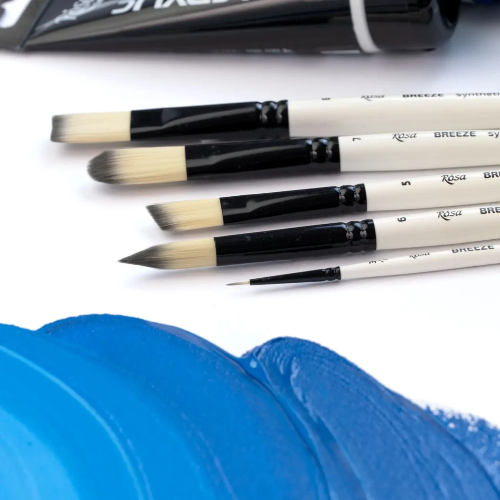 Пензлик для малювання Rosa Синтетика овальна, BREEZE 1226FR, №8 (4823098535584) - изображение 4