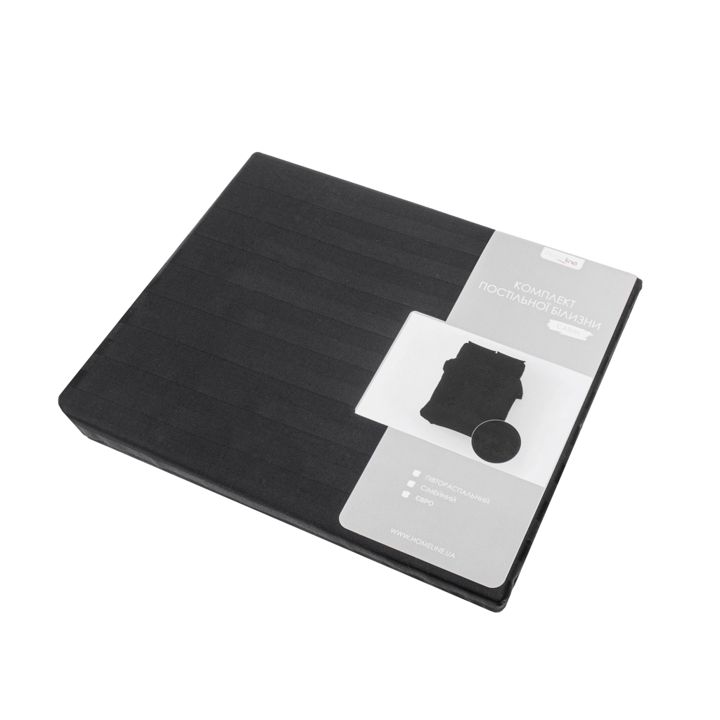 Постільна білизна Home Line "Страйп 2х2" (чорний) євро (169185) - зображення 2
