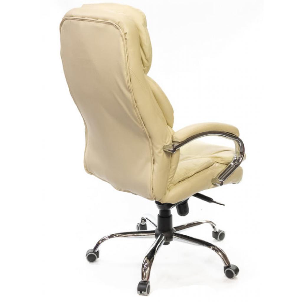 Офісне крісло Аклас Тироль CH MB кожа натур. бежевое (12443) - зображення 4