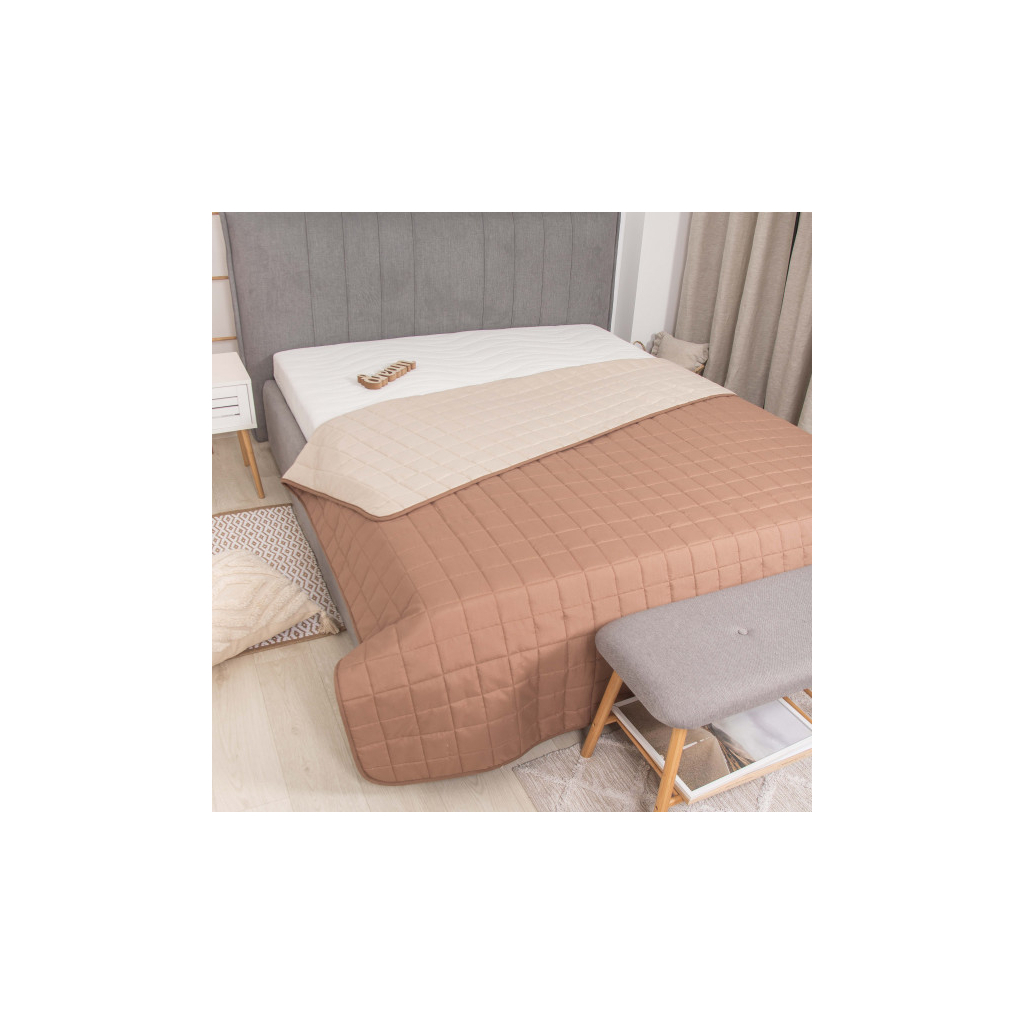 Покривало Viluta стьобане двустороннє Дует Капучино 210х240 (duet_kapucino_210x240) - зображення 2