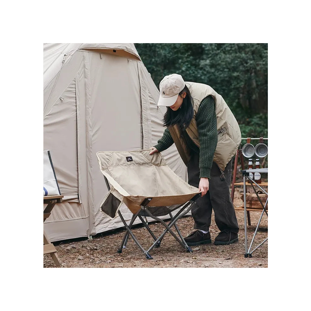 Крісло складане Naturehike YL04 NH18X004-Y 600D Oxford Бежеве (6975641888185) - зображення 2
