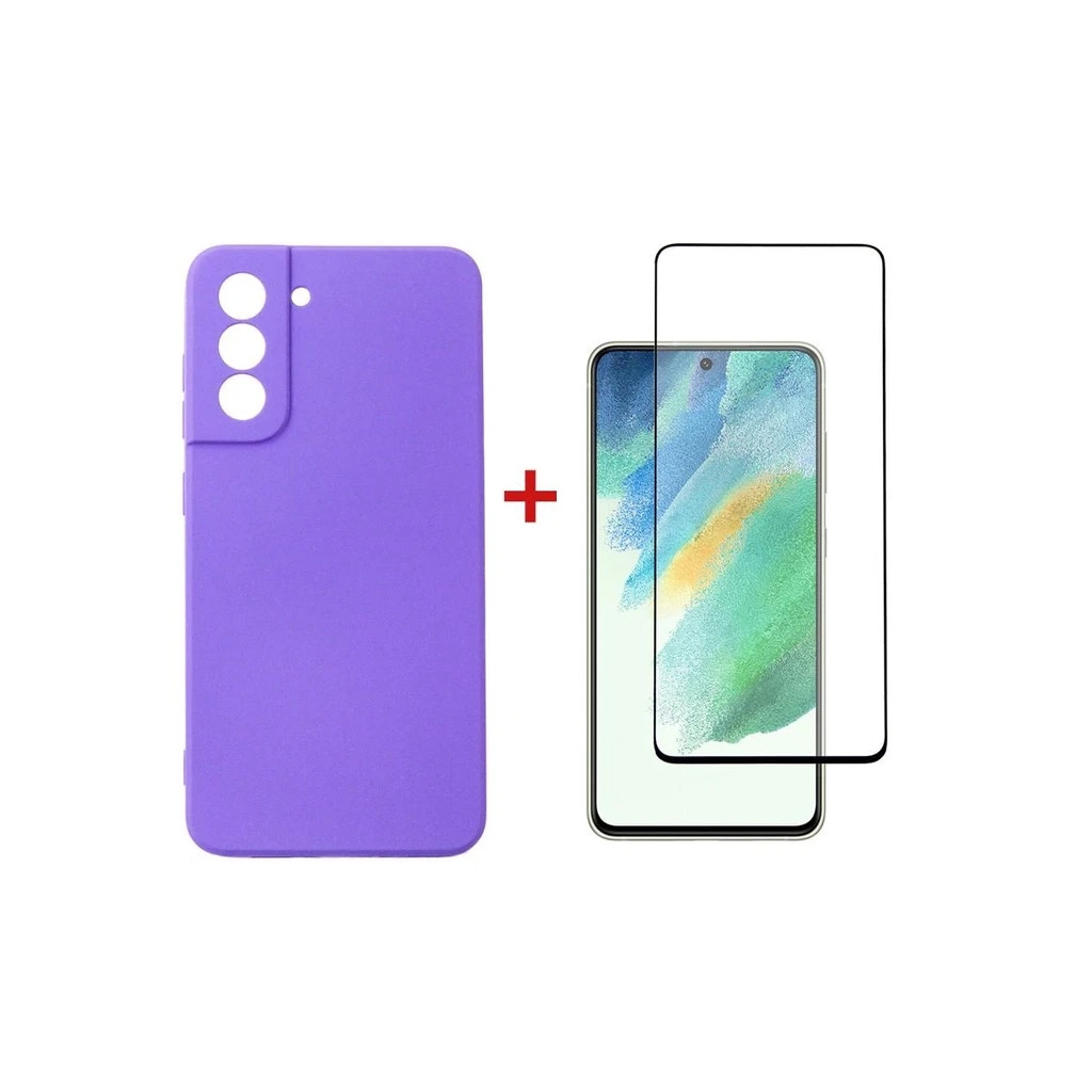 Чохол до мобільного телефона Dengos Kit for Samsung Galaxy S21 FE case + glass (Purple) (DG-KM-40) - зображення 1