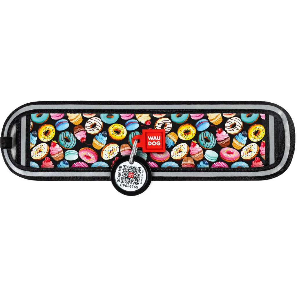 Ергономічні накладки на нашийник WAUDOG Nylon з QR-паспортом Пончики M-XL 20-25 мм (2401-0070) - зображення 2