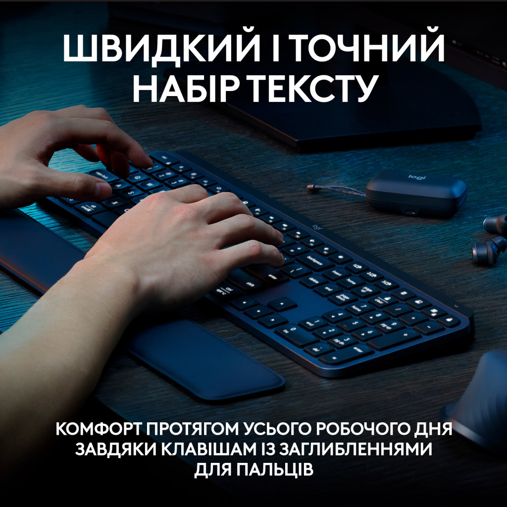 Клавіатура Logitech MX Keys S Wireless UA Graphite (920-011593) - зображення 2
