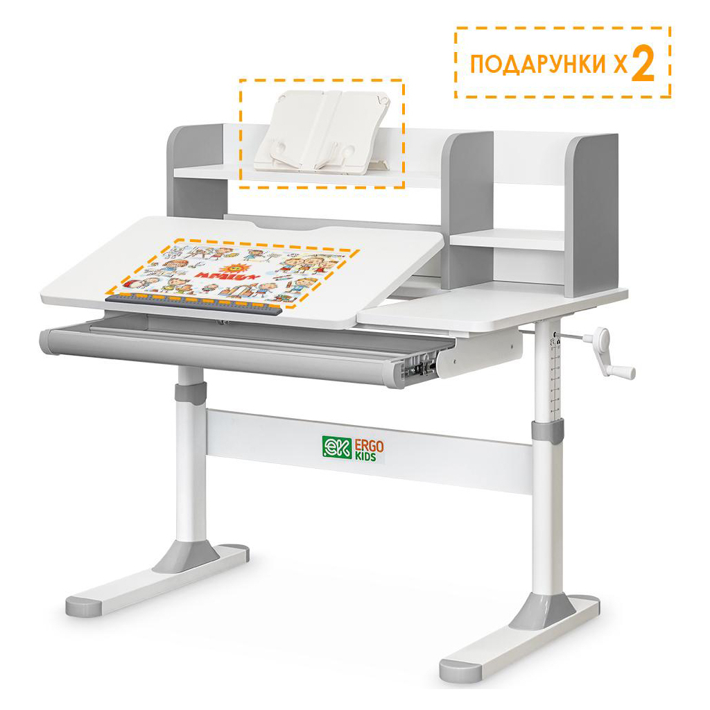 Парта ErgoKids TH-330 Grey (TH-330 W/G) - зображення 3