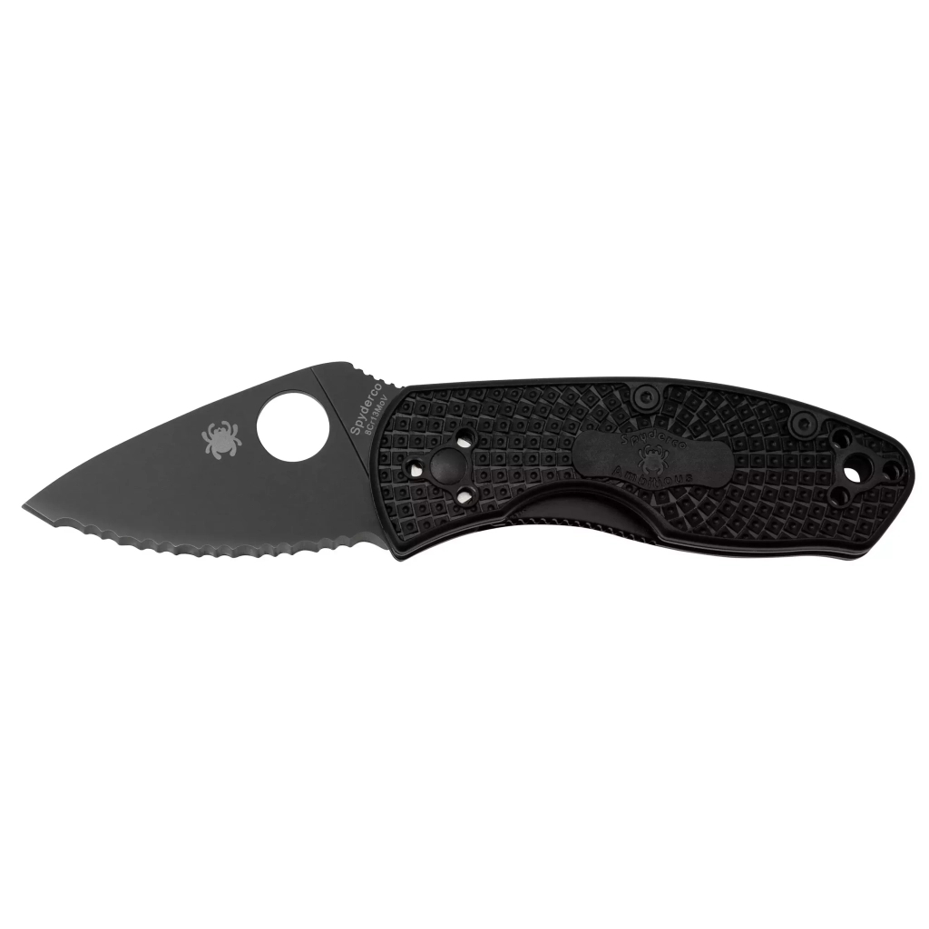 Ніж Spyderco Ambitious FRN Black Blade Serrator (C148SBBK) - изображение 1