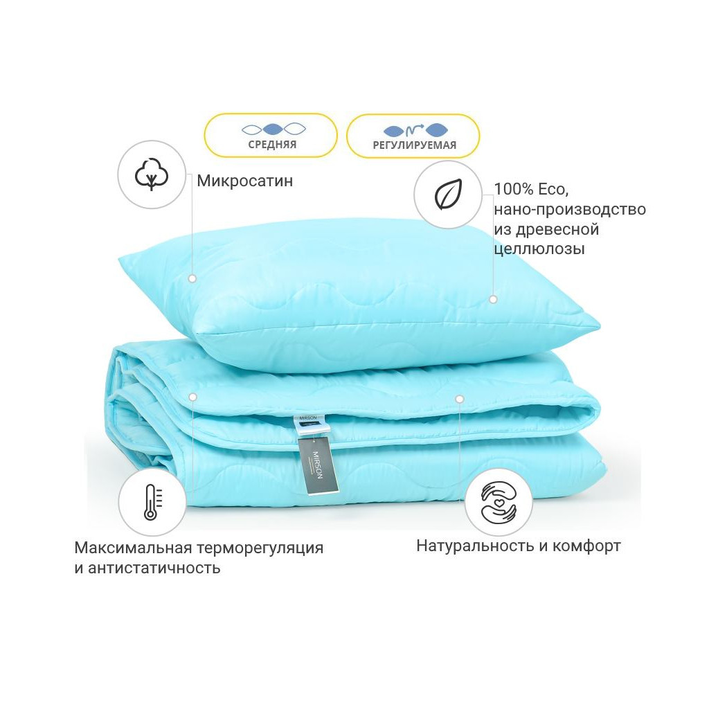 Ковдра MirSon Набір з Тенсел Всесезонний №1673 Eco Light Blue Ковдра + под (2200002657556) - зображення 2