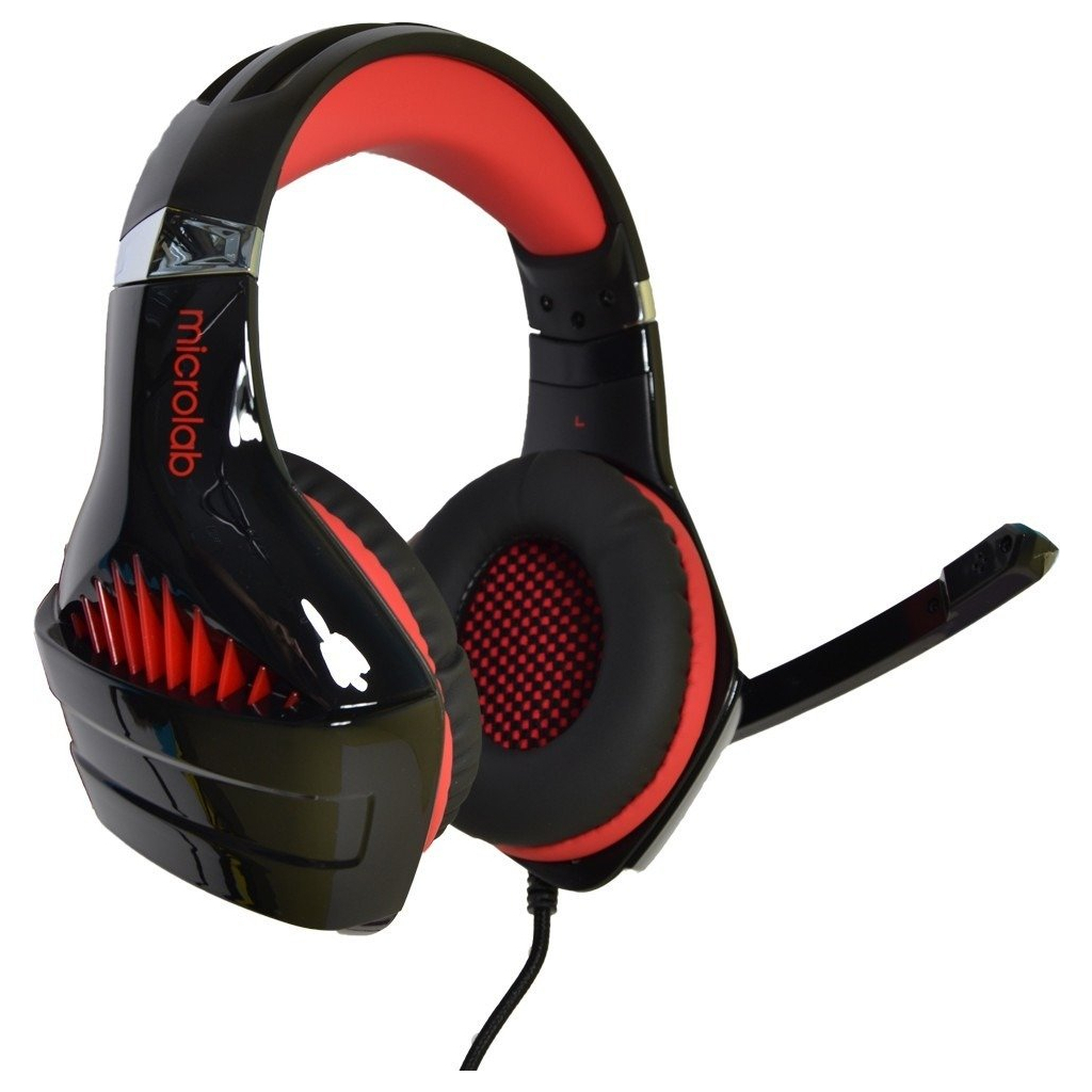 Навушники Microlab G6 3.5mm/USB Black/Red - зображення 2