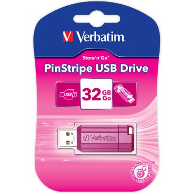 USB флеш накопичувач Verbatim 32GB STORE'N'GO PIN STRIPE PINK USB 2.0 (49056) - зображення 5