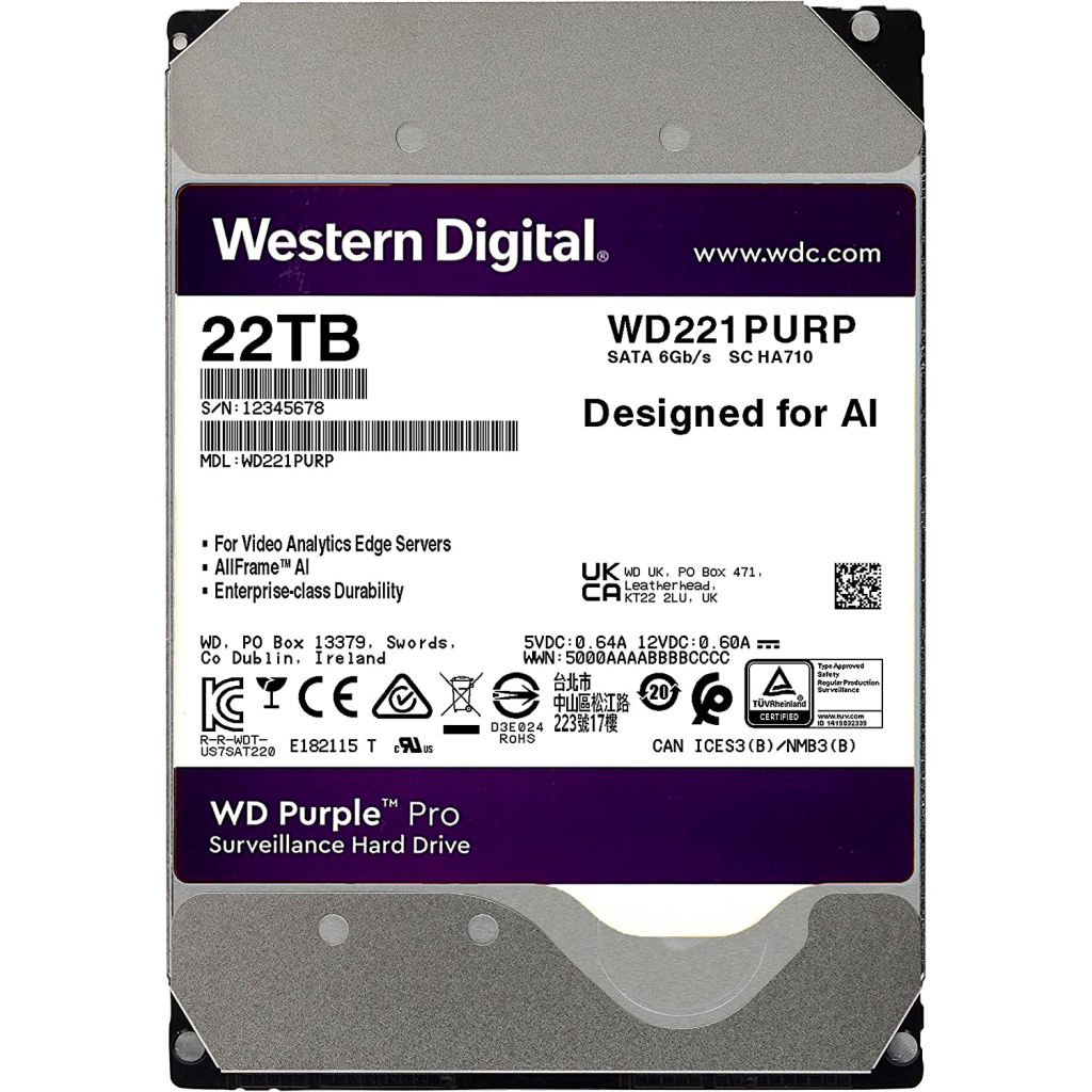 Жорсткий диск 3.5" 22TB WD (WD221PURP) - зображення 1