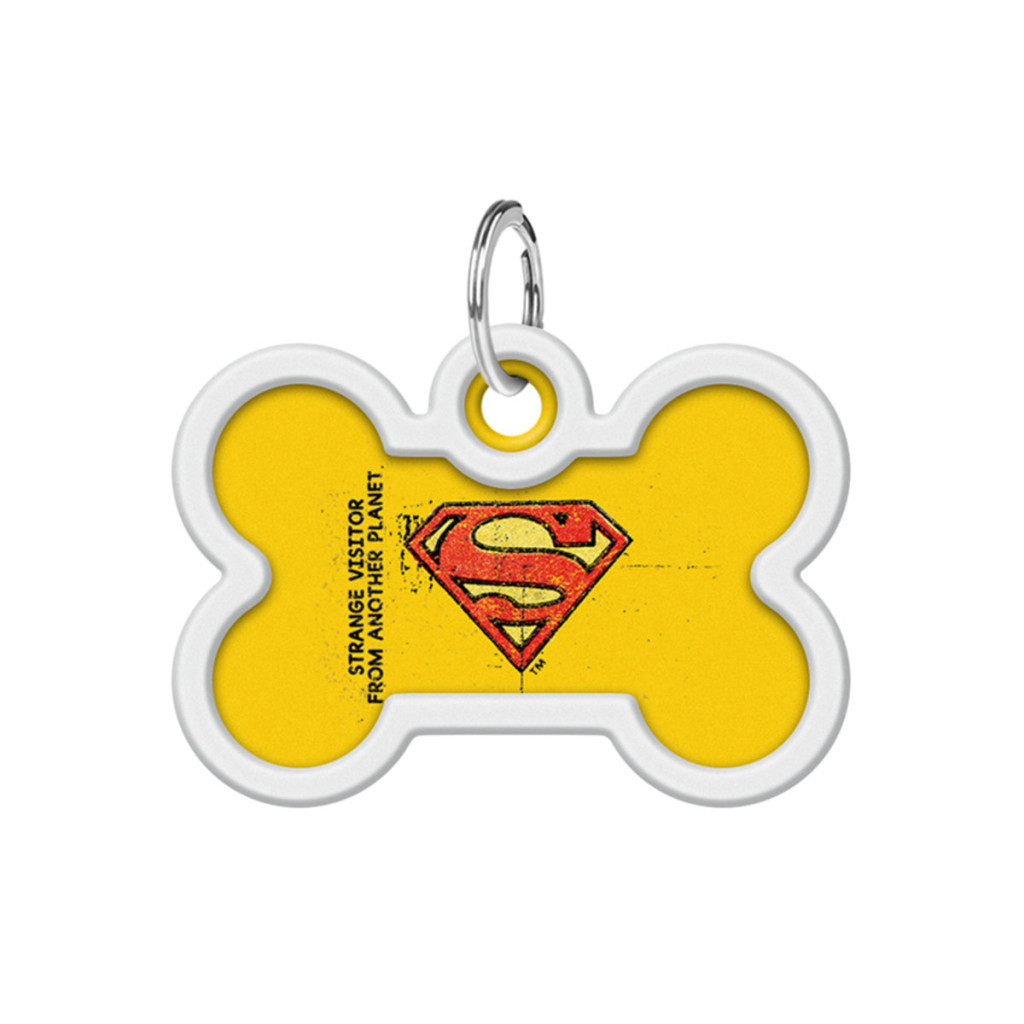 Адресник для тварин WAUDOG Smart ID з QR паспортом "Супермен вінтаж" кістка 40х28 мм (0640-1011) - изображение 2