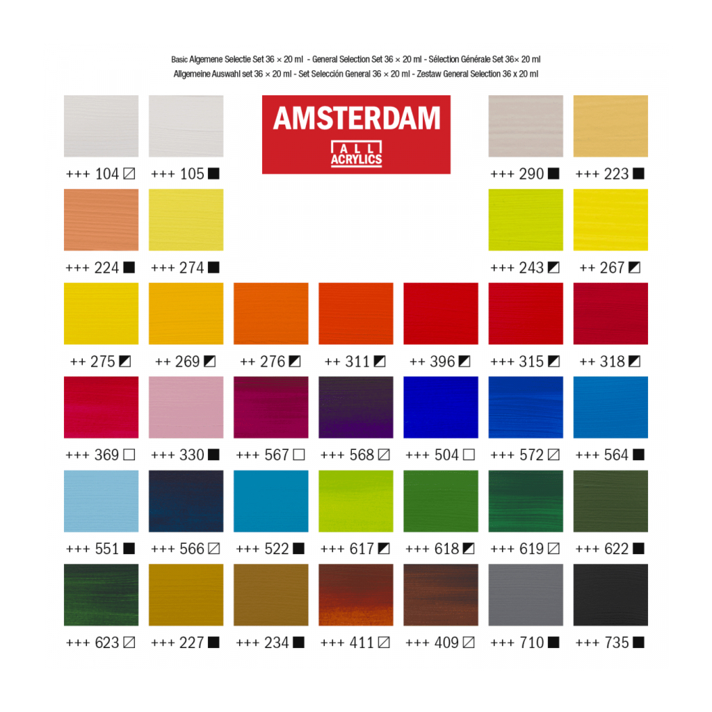 Акрилові фарби Royal Talens Amsterdam General Selection 36 кольорів по 20 мл (8712079456825) - зображення 5