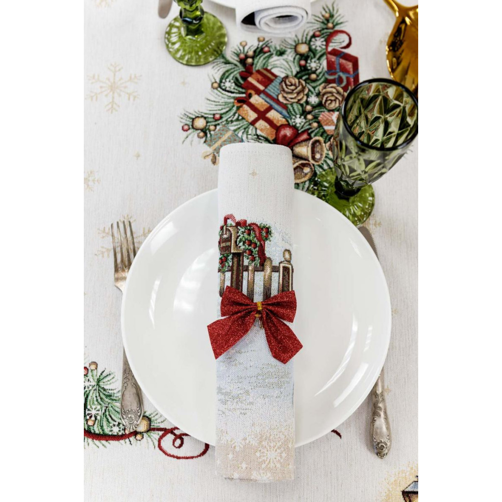 Серветка на стіл Прованс гобеленова з велюром Святковий дім 30х50 см (4823093450356) - зображення 4