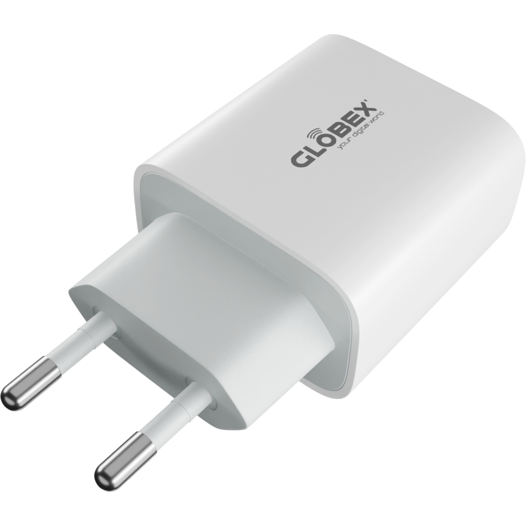 Зарядний пристрій Globex USB-C 20W FastPower white (20WC5A) - зображення 3