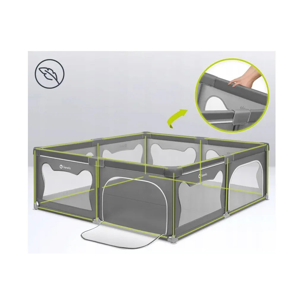 Дитячий манеж Lionelo Willow XL Grey Concrete (LO-WILLOW XL GREY CONCRETE) - зображення 3