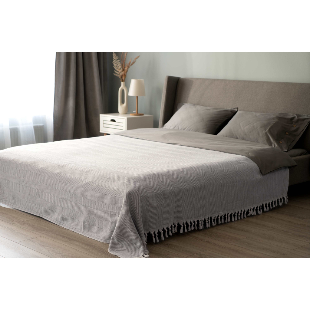 Плед Ardesto Summer 100% бавовна, сірий 210х230 см (ART0922SG) - зображення 2