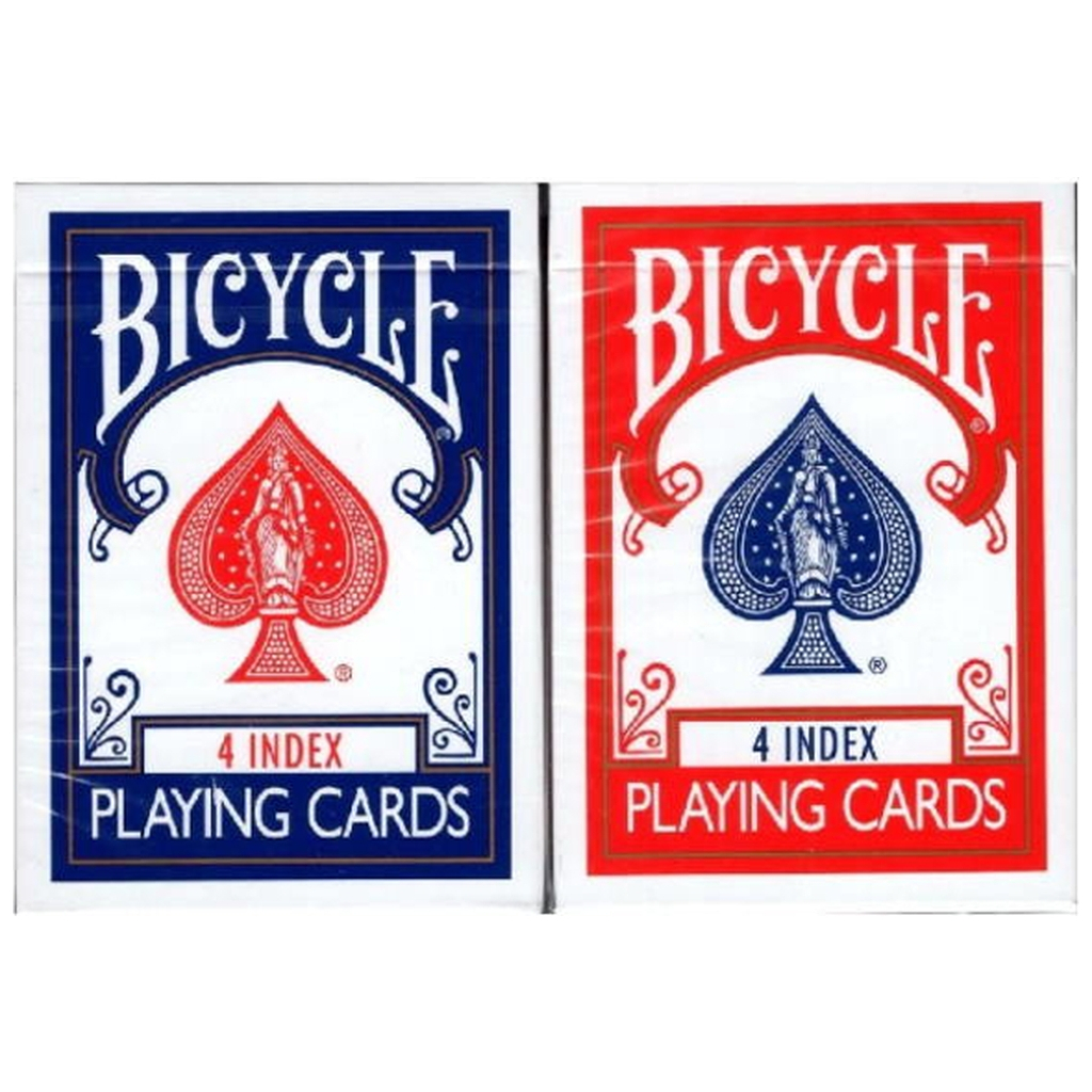 Гральні карти Bicycle 4 index (+4 routines) (red, blue) (ВР_КГБ4) - зображення 1
