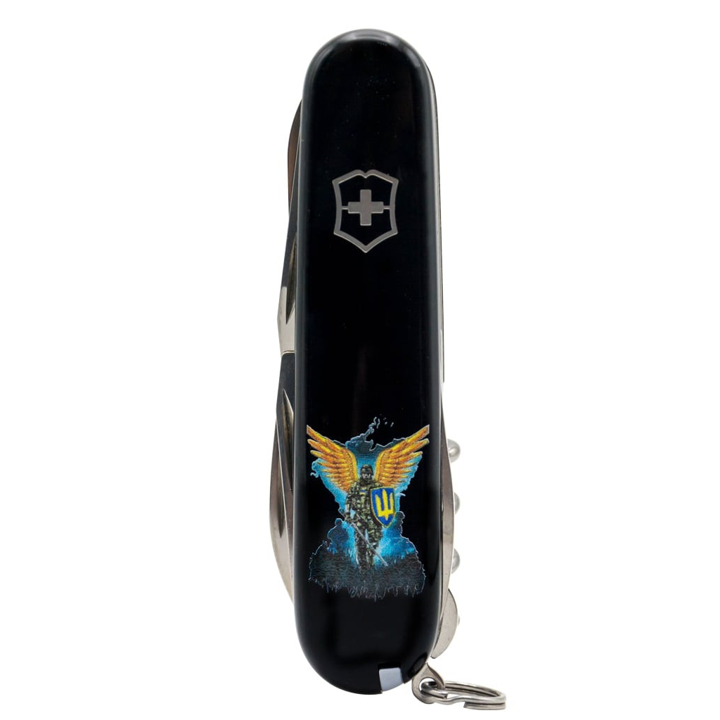 Ніж Victorinox Climber Ukraine Black "Янгол ЗСУ" (1.3703.3_T1061u) - зображення 6