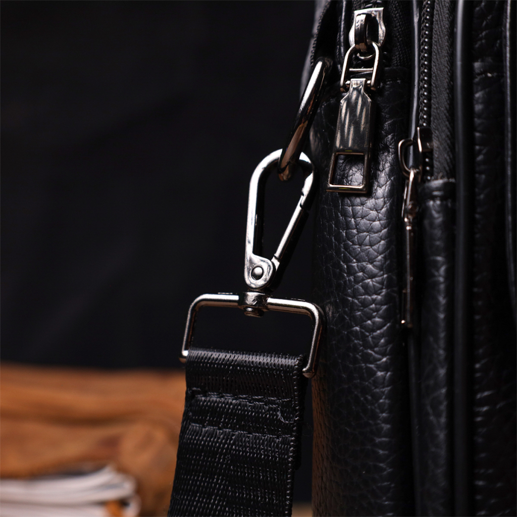 Сумка Vintage Месенджер з натуральної шкіри Чорна (21950) - зображення 11
