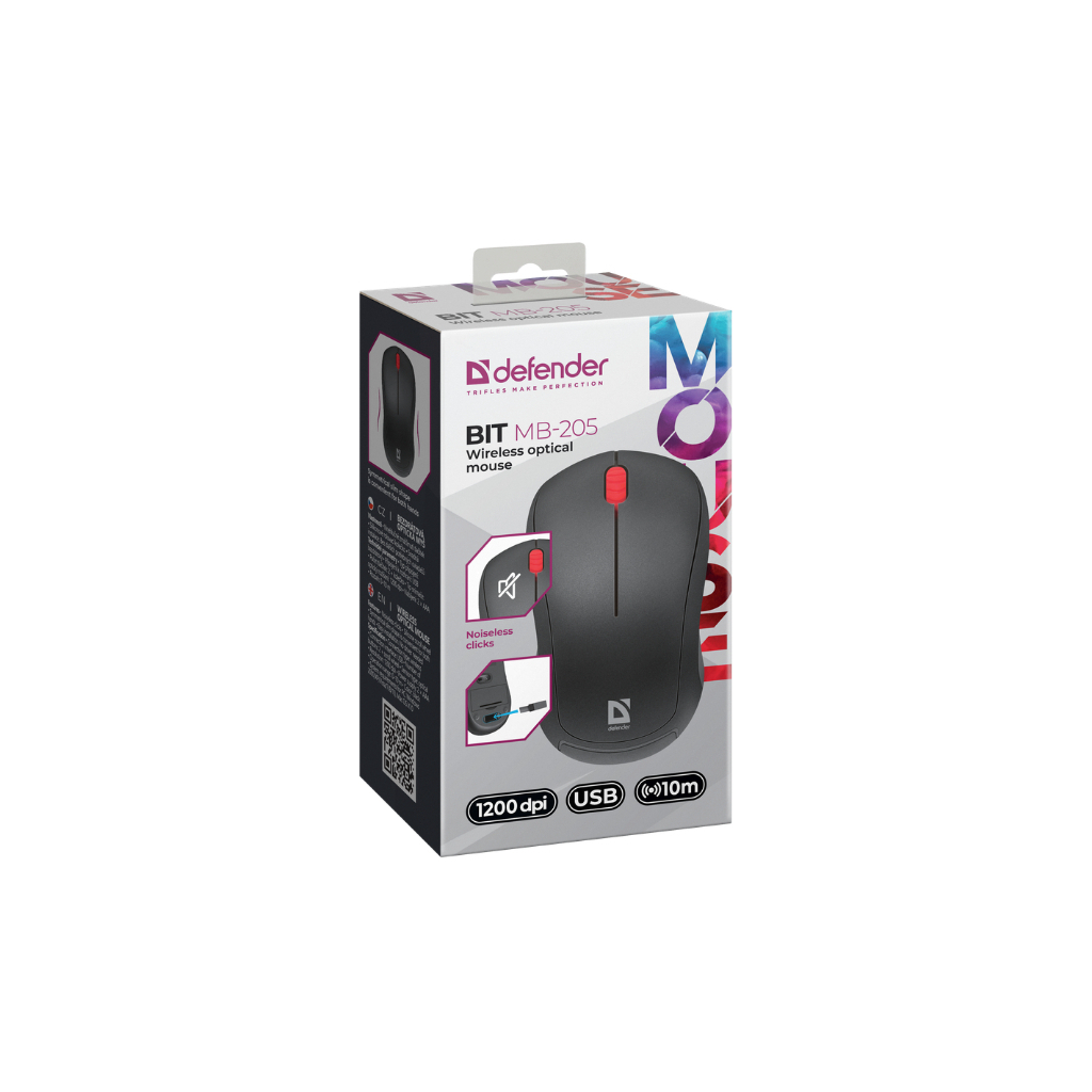Мишка Defender Bit MB-205 Silent Wireless Black (52205) - зображення 5