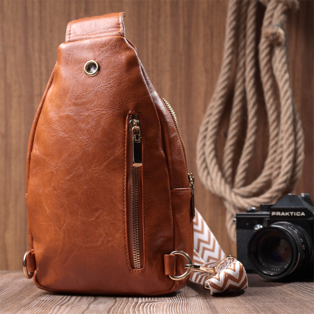 Сумка Vintage Жіноча з однією лямкою через плече з гладкої екошкіри Руда (22767) - зображення 10