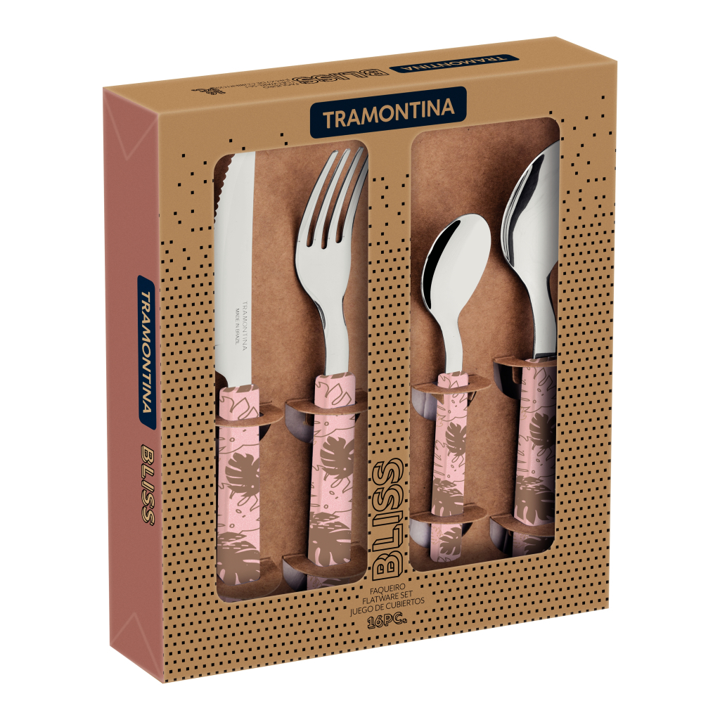 Набір столових приборів Tramontina Bliss 16 предметів Рожевий (29899/129) - зображення 4