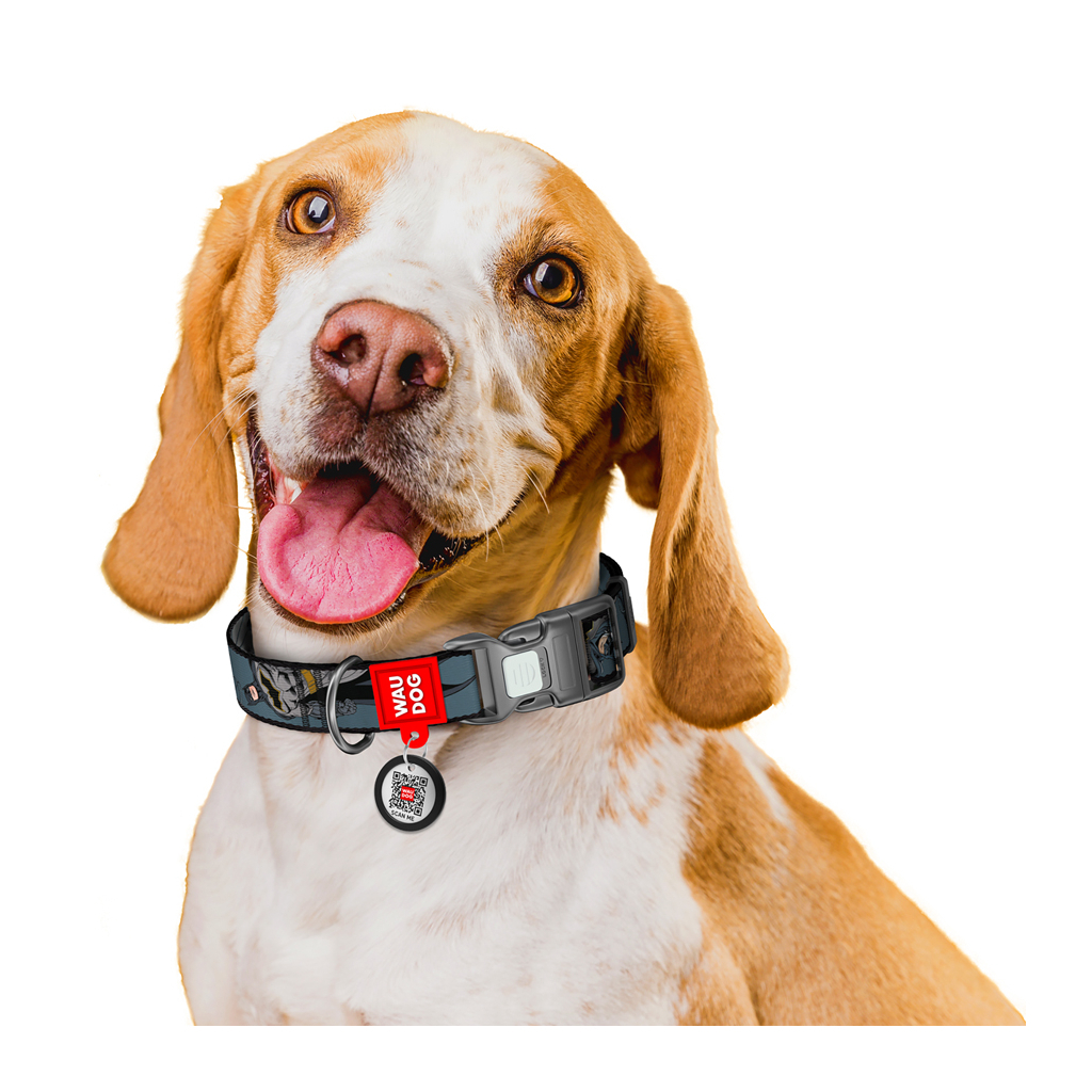 Нашийник для тварин WAUDOG Nylon з QR паспортом "Тінь Бетмена", пластиковий фастекс, S (280-1078) - зображення 6