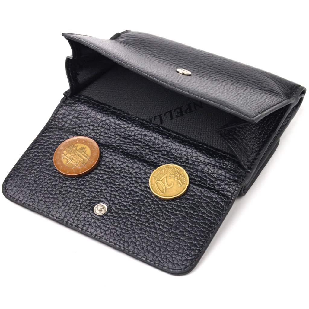 Гаманець Canpellini З натуральної шкіри флотар Чорний (21591) - зображення 7