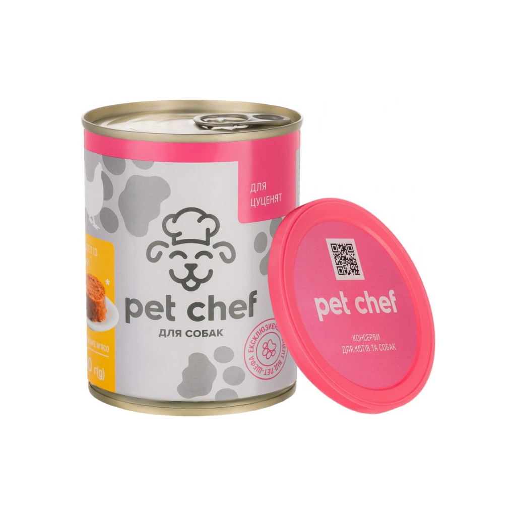 Консерви для собак Pet Chef паштет з куркою для цуценят 360 г (4820255190372) - зображення 2