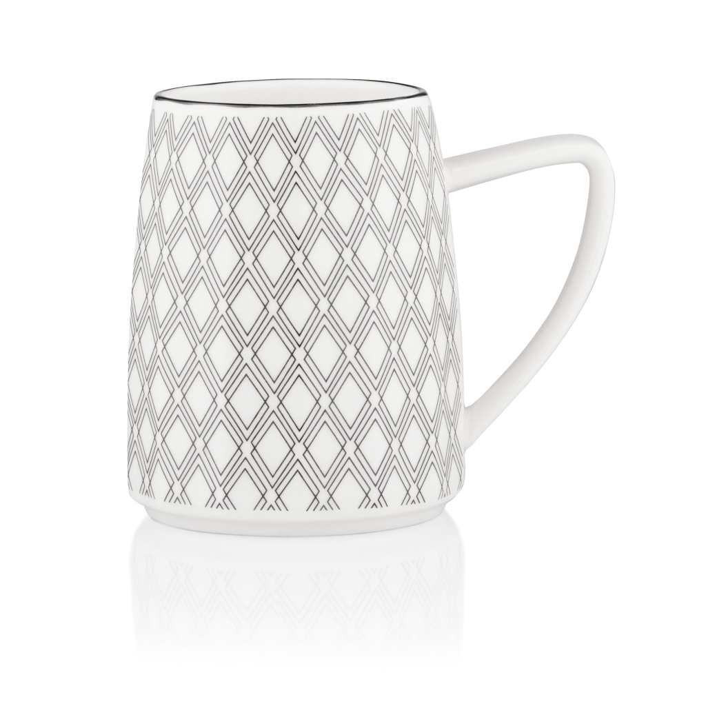 Чашка Ardesto Lamberto, 360мл, порцеляна, біло-сіра (AR3049) - зображення 2