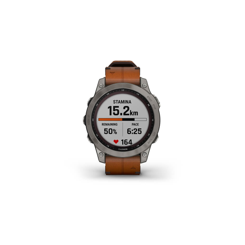 Смарт-годинник Garmin fenix 7 Sapph Solar Titanium w/ Chestnut Leather Band, GPS (010-02540-31) - зображення 5