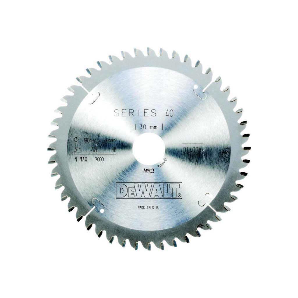 Диск пильний DeWALT EXTREME WORKSHOP, 190 х 30 мм, 48 z (TCG), -5 градусів (DT4094) - зображення 1