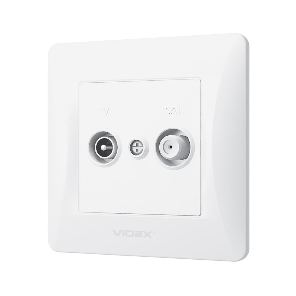 ТВ розетка Videx BINERA TV + SAT кінцева біла (VF-BNSK2TVS) - изображение 1