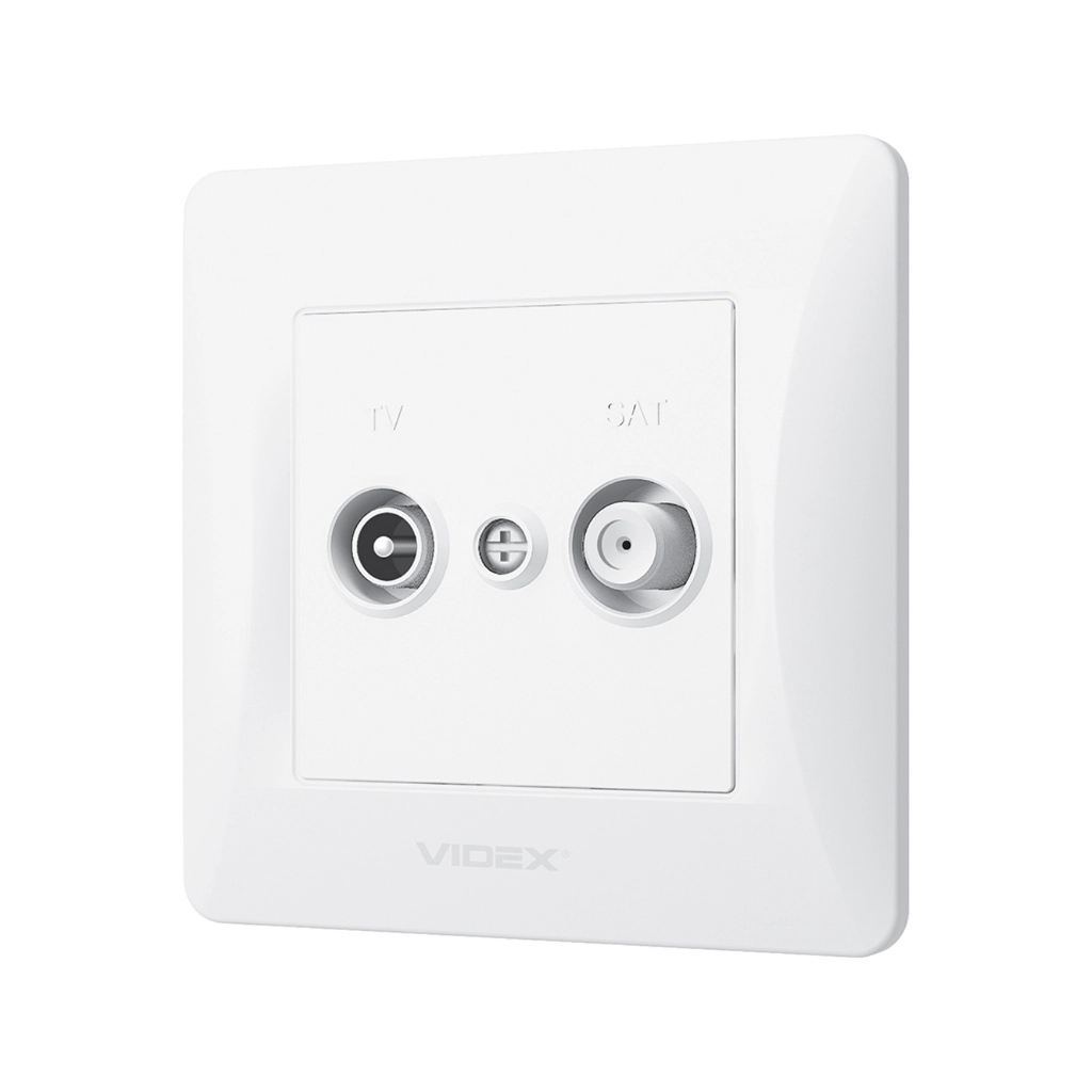 ТВ розетка Videx BINERA TV + SAT кінцева біла (VF-BNSK2TVS) - изображение 1