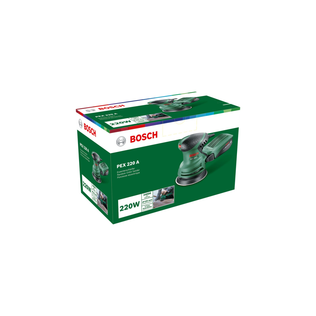 Шліфувальна машина Bosch PEX 220 A 200W, 125мм 24000об/хв, 1.2кг (0.603.378.000) - зображення 2
