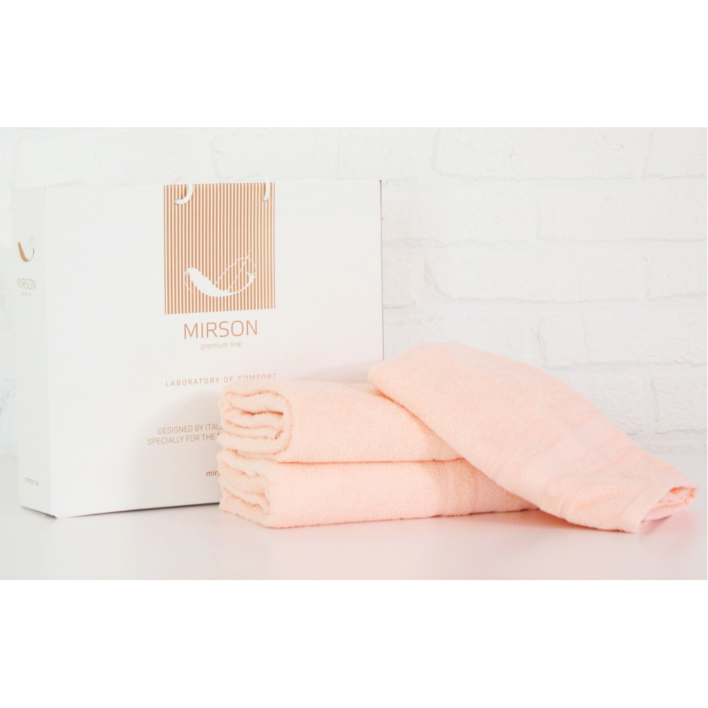 Рушник MirSon набір банних 5080 Elite SoftNess Peach 50х90, 70х140, 100х150 (2200003961003) - зображення 1
