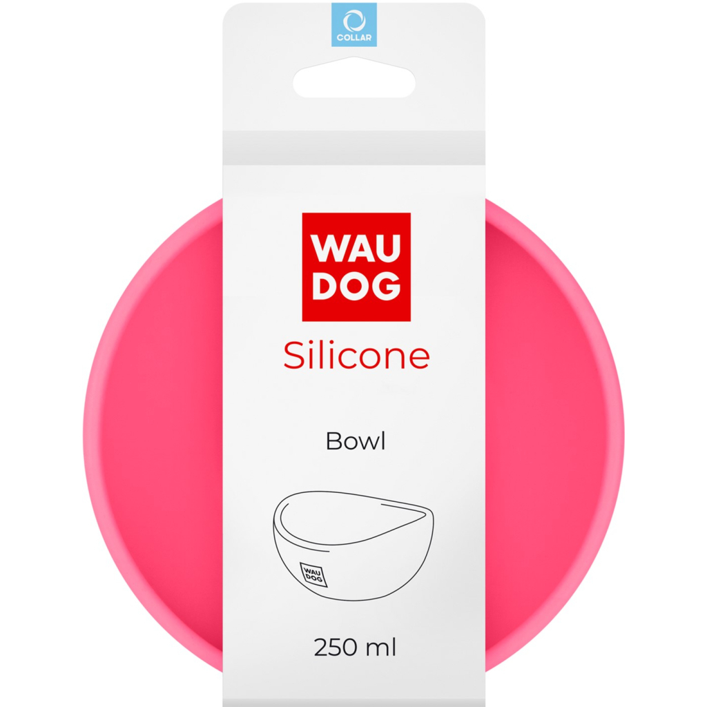 Посуд для котів WAUDOG Silicone Миска 250 мл рожева (50817) - зображення 1