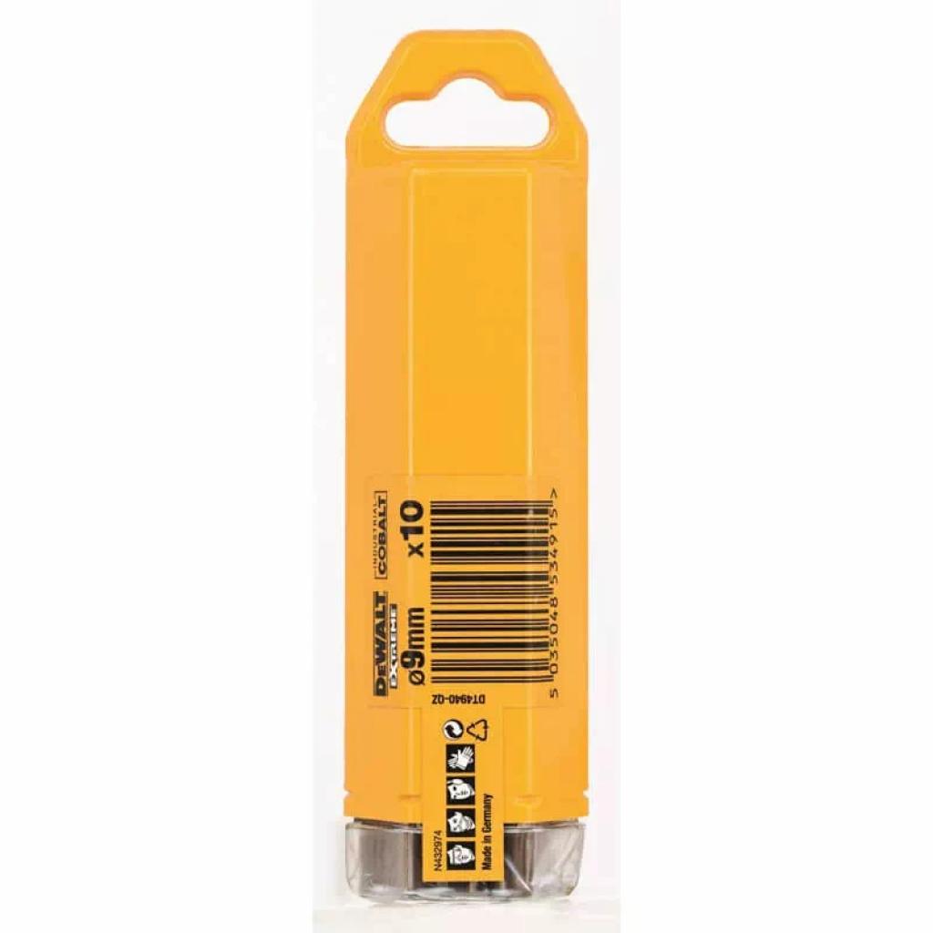 Свердло DeWALT EXTREME INDUSTRIAL COBALT HSS-CO, 9 х 125 х 78 мм, 10 шт (DT4940) - зображення 3