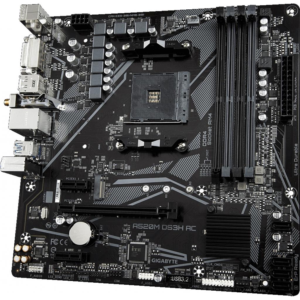 Материнська плата GIGABYTE A520M DS3H AC - зображення 4