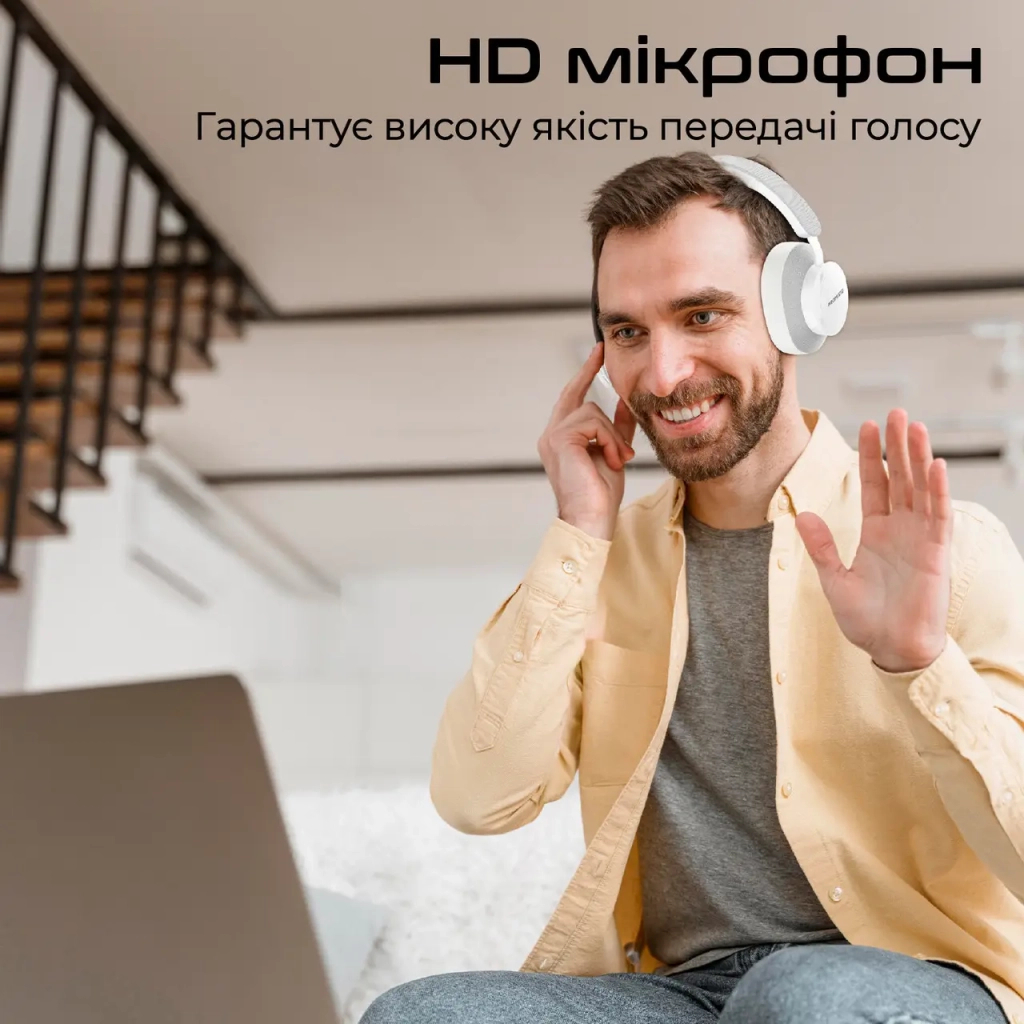 Навушники Promate Takt White (takt.white) - зображення 8