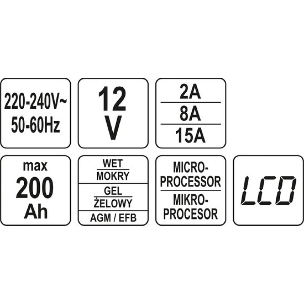 Зарядний пристрій для автомобільного акумулятора Yato YT-83003 - изображение 7