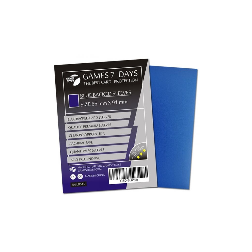 Протектор для карт Games 7 Days 66 х 91 мм, MTG, 80 шт Blue (PREMIUM) (GSD-BL6691) - зображення 1