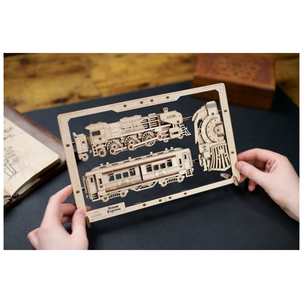 Конструктор Ugears Паротяг 2.5D (6337513) - зображення 6