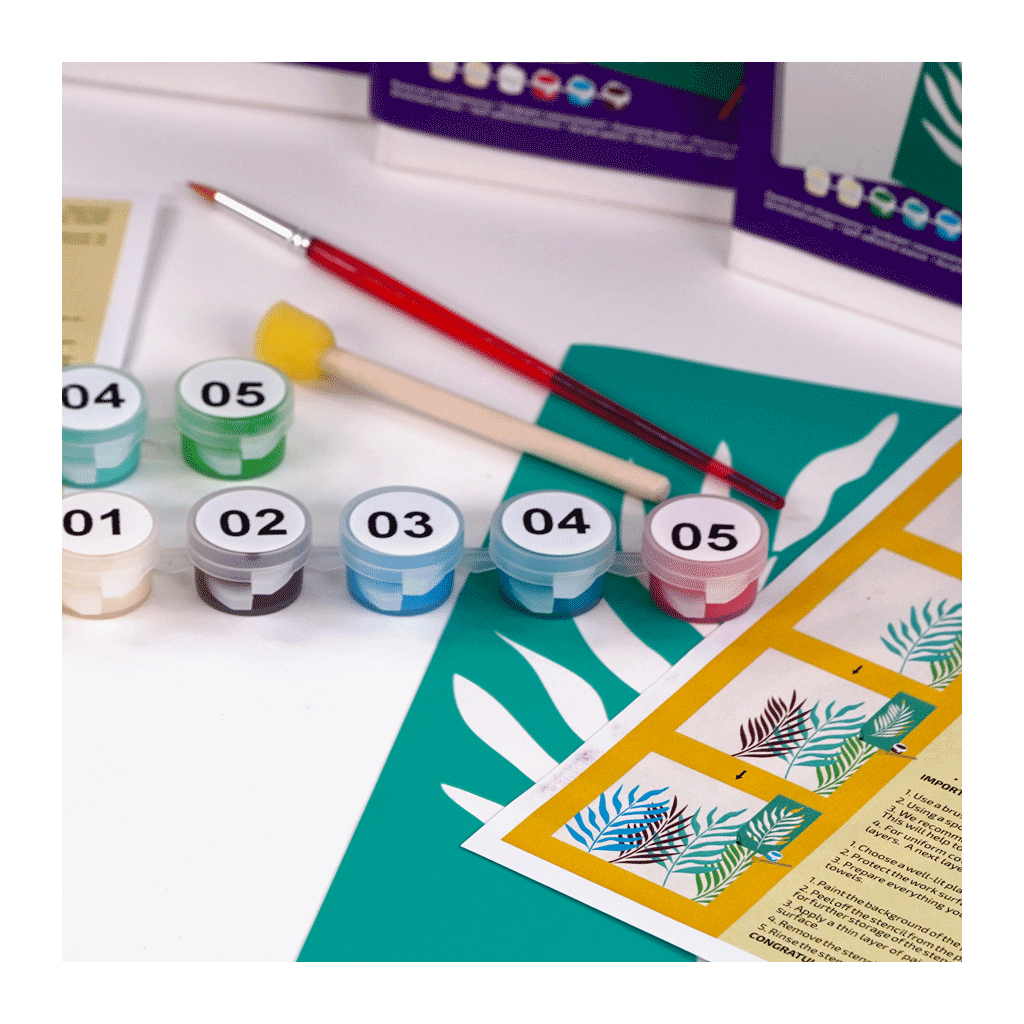 Картина по номерам Rosa Листя пальми 20 х 20 см (4823098540717) - изображение 3