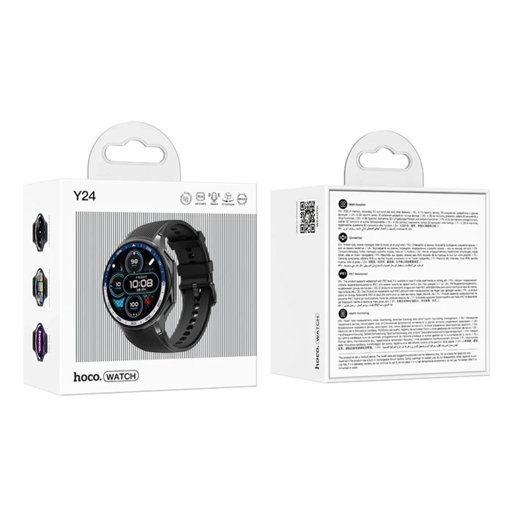 Смарт-годинник HOCO Y24 AMOLED Smart sports watch (call version) Black (6942007641005) - зображення 4