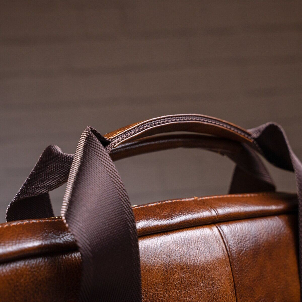 Сумка Vintage Чоловіча з зернистої шкіри Коричнева (14837) - зображення 11